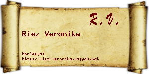 Riez Veronika névjegykártya